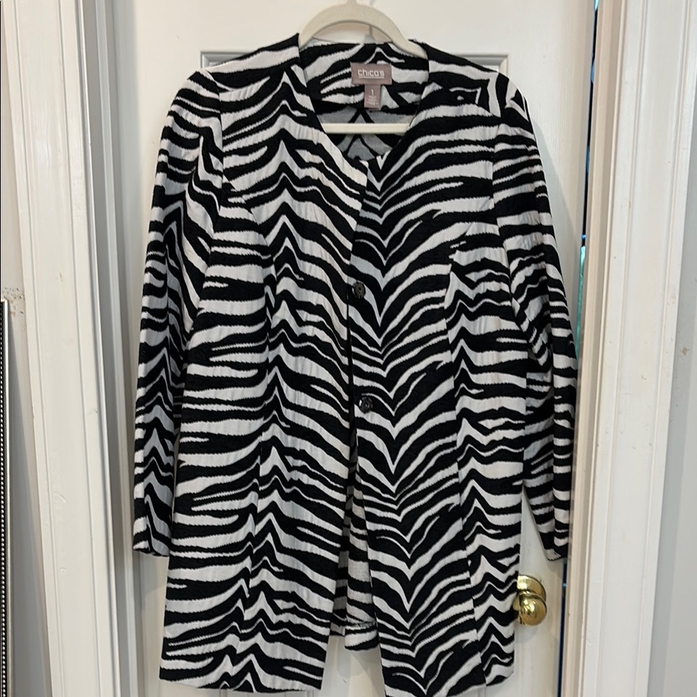 Chico's Zebra Print Jacket